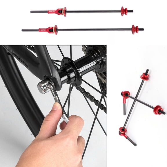 RENACLIPY Bike Quick Release Skewer Pair in Red, Hollow Shaft Design for Mountain and Road Bikes, and Lightweight