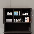 thumbnail image 6 of 59" Tall Trash Can Cabinet, Tilt Out Laundry Hamper Cabinet with 2 Doors, Countertop, Adjustable Shelves, Wood Pantry Cabinet for Kitchen, Bathroom, 6 of 7