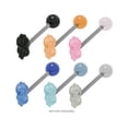 thumbnail image 1 of Tongue Barbell Ring Acrylic Dollar Sign, 1 of 6