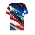 thumbnail image 4 of Red White and Blue T Shirts Red White and Blue T Shirt Women American Flag Womens Shirts Womens Red White and Blue Tops Womens Patriotic Tees Fashion Casual Printed Short Sleeves V-Neck Blouse, 4 of 5