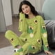 thumbnail image 1 of Pijamas de manga larga para mujer, conjunto de ropa de casa informal de gran tamaño, sección delgada, otoño e invierno, primavera y otoño, nuevo, 1 of 4
