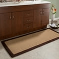 thumbnail image 4 of Lavish Home Extra Long Faux Linen Fleece Memory Foam Bath Mat, 4 of 5
