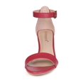 thumbnail image 2 of BLISSFUL STEP Women's Shoes Kitten Heel Ankle Strap Open Toe Sandals Red 10, 2 of 8