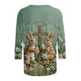 thumbnail image 5 of lcziwo Lightening Sales 3/4 Length Sleeve Womens Tops Casual Loose Crewneck Tshirt 2025 Easter Day Funny Graphic Tees Cotton Pullover Blouses Multicolor L, 5 of 6