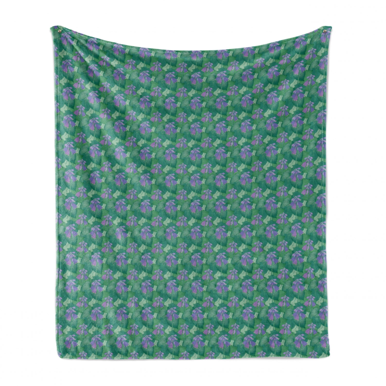Botanical Soft Flannel Fleece Blanket Flowering Hosta Plants Exotic Blossoms Flourishing Meadow Jungle Cozy Plush For Indoor And Outdoor Use 50 X 60 Jade Green And Blue Violet By Ambesonne Walmart Com