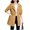 Khaki hooded trench coat women a1, variant on Women Hooded Front Zipper Drawstring Jacket Long Sleeve Solid Color Windbreaker Trench Coat with Pocket Fashion Casual Fall Winter Sports Outdoor Outfit, Black M