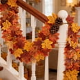 thumbnail image 6 of AYktou Fall Garland Maple Leaf, 5.7 Ft Lifelike 3 Colors Maple Leaf Hanging Vines Thanksgiving Garland, Artificial Rattan Fall Leaf Garlands for Autumn Home Wedding Fireplace Party Christmas, 6 of 7