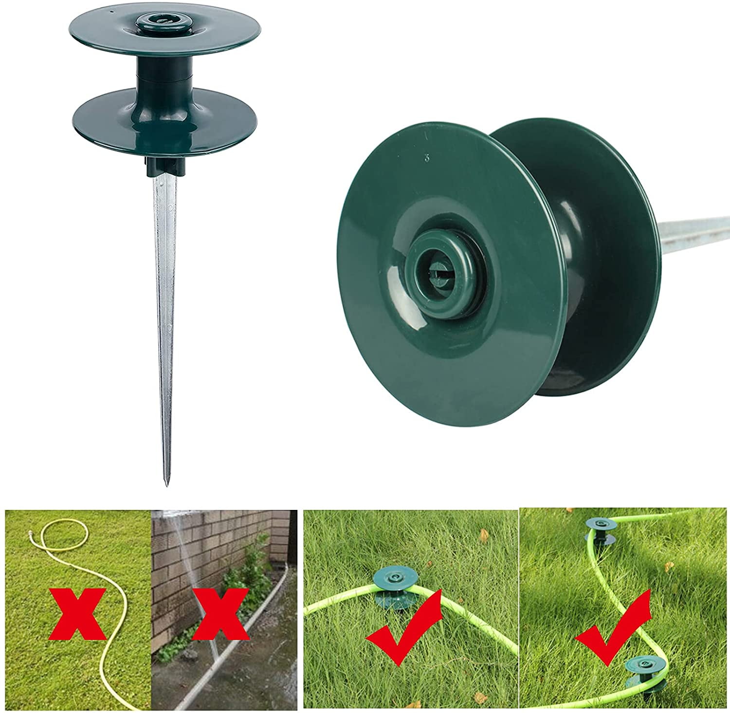 Garden Hose Guide on Spike for Plant Protection, Guides Water Hoses Guide on Zinced Spike for