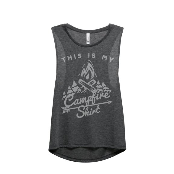 This is My Campfire Shirt Women's Fashion Sleeveless Muscle Workout Yoga Tank Top Charcoal Grey X-Large