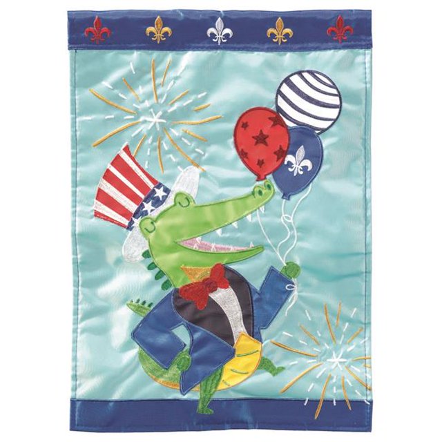 Magnolia Gardens M011598 Uncle Sam Alligator Polyester Printed Garden Flag