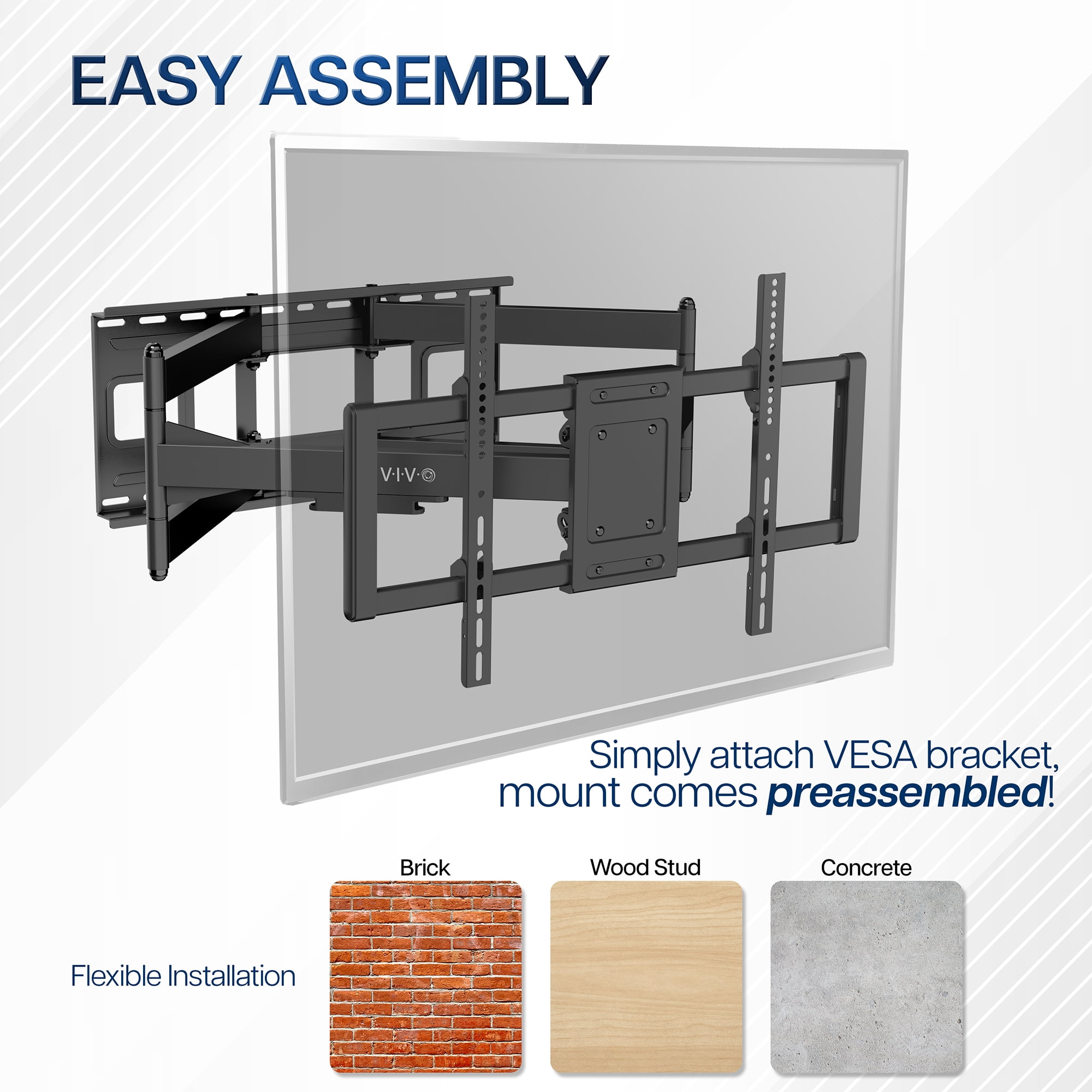 VIVO Heavy Duty Full Motion 43" to 85" TV Wall Mount with Long Extension Arm