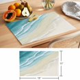 thumbnail image 6 of Teal Beach Coastal Placemats Set of 6 Summer Ocean Nautical Seaside Place Mats Indoor Wipeable Table Mats Washable Cloth Dining Table Placemats for Kitchen Holiday Party Home Decor 13x19 Inch, 6 of 9