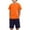 Orange, variant on Povozer Boys 2 Piece Summer Outfits Short Sleeve Tshirts and Elastic Waist Shorts Casual Sets(Black,4-5Y)