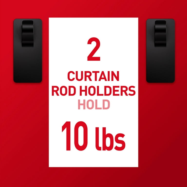 Command Matte Black Curtain Rod Hooks, 2-Pack photo 5