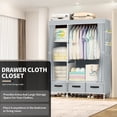 thumbnail image 5 of Brochao Portable Closet Organizer with 3 Drawers & 4 Shelves Gray, 5 of 11