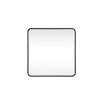 Elegant Decor Soft corner metal square mirror 30x30 inch in Black