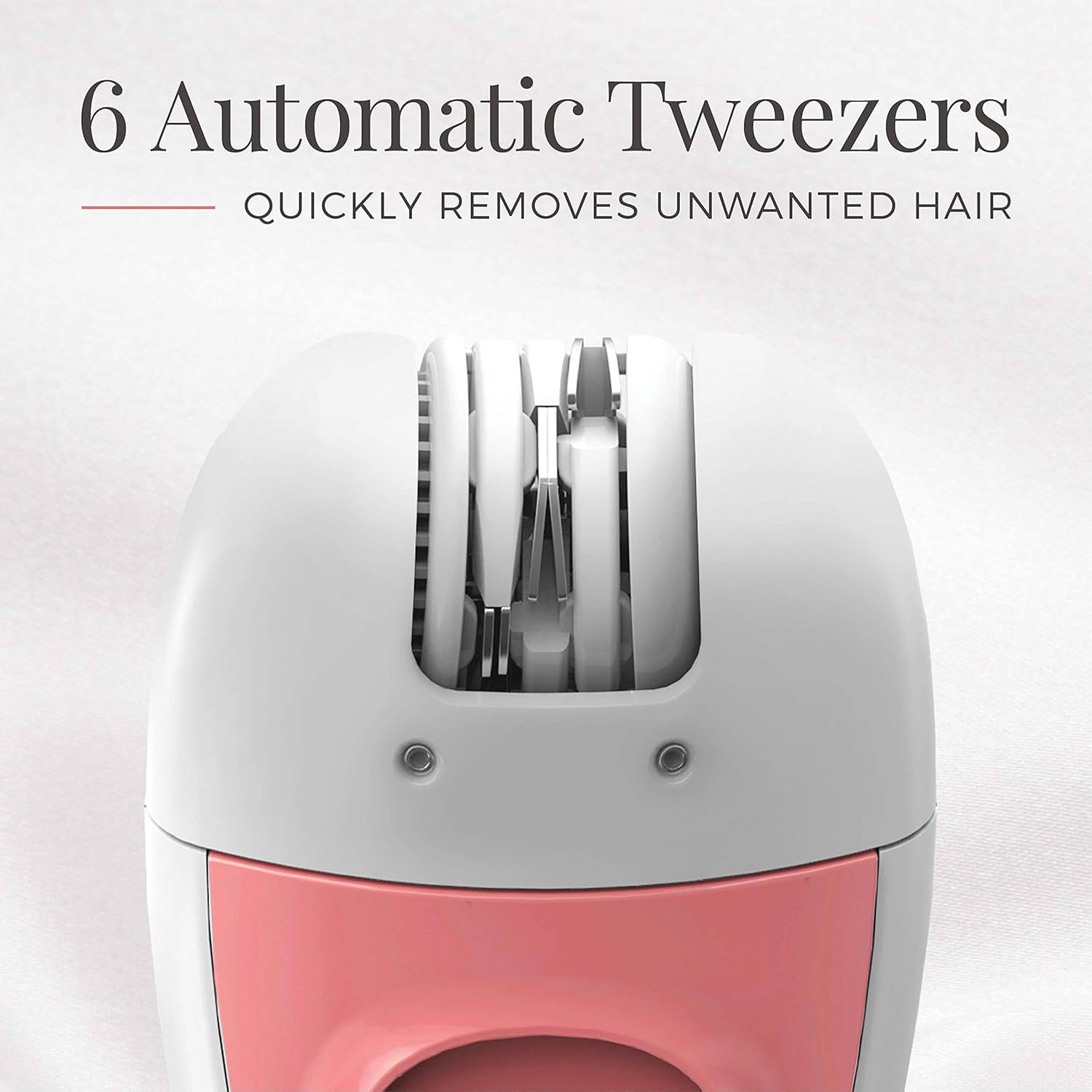 Remington Smooth & Silky Facial Epilator, 6 Automatic Tweezers, Cordless, Battery Powered, Pink