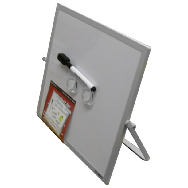 Aluminum Framed Double Sided Dry Erase Board with Easel Stand, 10 x 10 inches (1010MGEA