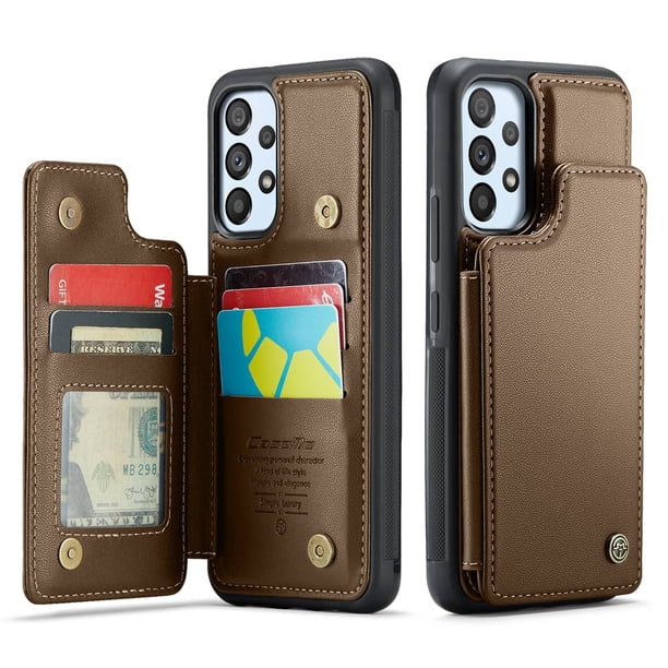 Funda para Samsung Galaxy A53 5G con tarjetero, funda tipo cartera para hombre y mujer con bloqueo RFID, funda de piel resistente con cierre magnético y función atril, a prueba de golpes