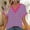 Hot Pink, variant on Womens T Shirts Short Sleeve V Neck Polka Dot Print Jacquard Lace Trim Blouses
