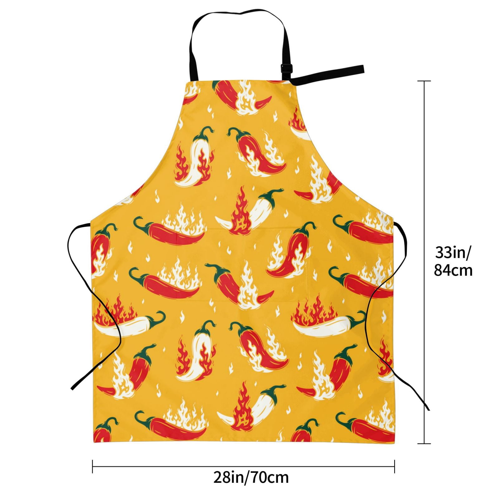 Kdxio Hot Chilli Apron with Pockets Adjustable Kitchen Aprons for Men Women Waterproof Aprons for Cooking,Drawing,Crafting, Baking Household Cleaning