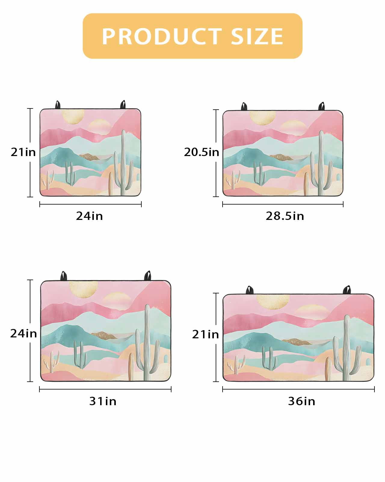nqOlkjepod Large Induction Cooktop Protector Mat 24"x21", Western Boho Stove Top Covers for Electric Stove, Cactus Pink Green Nature Mountains Stove Burner Cover Mats, Glass Top Stove Cover
