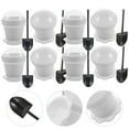 thumbnail image 4 of GOOHOCHY 20PCS White Flower Pot Shape Dessert Cups Plastic Containers with Lid for Cakes Puddings and More, 4 of 8