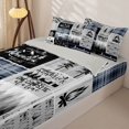 thumbnail image 2 of Manfei Animal Deer Bear Zipper Twin Comforter Sets with Fitted Sheet and 2 Pillowcases,Happy Camping Zipper Bedding Set,Gray Navy,Reversible, 2 of 7