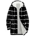 thumbnail image 4 of Women Base Zip up Fleece Hoodie Jacket, Stripe Color Block Tops with Pockets, Gradien Thermal Fuzzy Outerwear, 4 of 5