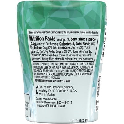 Ice Breakers Ice Cubes Wintergreen Sugar Free Gum - 40ct