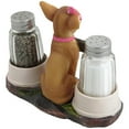 thumbnail image 4 of Pretty in Pink Female Chihuahua Puppy Salt and Pepper Shaker Set with Dog Food Bowls As Holders for Decorative Kitchen Table Decor by Home 'n Gifts, 4 of 4