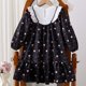 thumbnail image 4 of Vestido de manga larga con cuello redondo para niñas de 3 a 10 años., 4 of 9