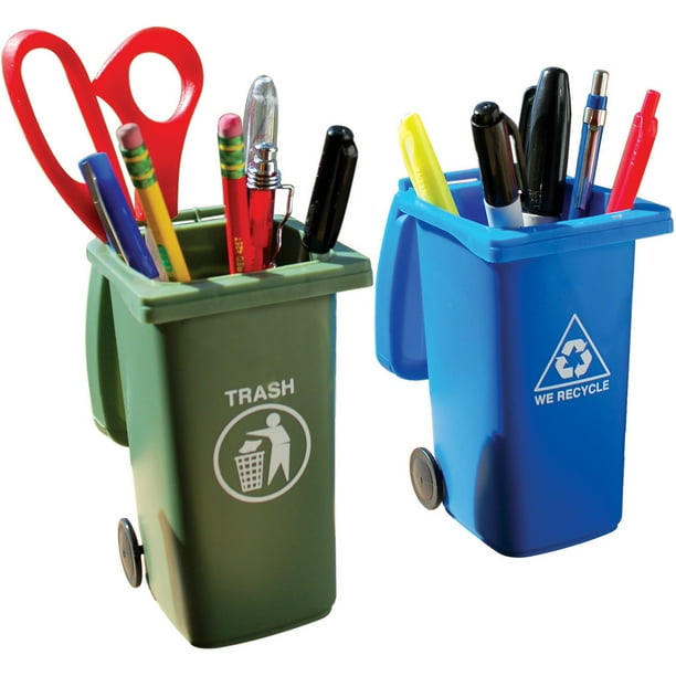 Mini Trash & Recycle Can Set