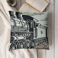 thumbnail image 3 of YINGXI Throw Pillow , Old in Country Wooden Wagons , Decorative Pillow Case,White and Black 18x18in, 3 of 5