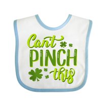 Inktastic St. Patrick's Day Can't Pinch This Hand Lettering Boys or Girls Baby Bib
