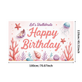 thumbnail image 6 of Decorative Design Happy Birthday Banner Sea Theme Jellyfish Coral Clam Shell for Kids Party Marine Celebration Indoor Event, 6 of 7