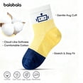 thumbnail image 6 of Balabala Boys Lightweight Crew Socks, Breathable Cotton Blend, Soft Striped Casual School Socks, 5-Pack, 6 of 6