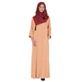 thumbnail image 1 of Bimba Vêtements Islamiques pour Femmes Longue Robe de Prière Maxi avec Hijab Imprimé Abaya en Rayonne Robe Musulmane à Boutons devant, 1 of 7