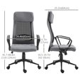 thumbnail image 3 of Vinsetto High Back Mesh Office Chair, Computer Chair with Headrest, Adjustable Height, Tilt Function and Armrests, Grey, 3 of 10