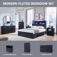 thumbnail image 7 of wow97e Fluted Nightstand, Modern Bed Side Table with Charging Station, Wooden Wide End Table w/2 Drawers for Bedroom and Living Room, 7 of 7