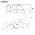 thumbnail image 4 of Sectional Couches for Living Room, Convertible Sectional Sofa L Shaped Couch with Pull Out Ottoman and 2 Pillows, Built-in Charging Station, 6-Seat Small Couch for Small Spaces, Apartment, Grey, 4 of 9