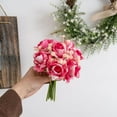 thumbnail image 4 of Iumwxz Artificial Flowers Rose Bouquet for Home Wedding Decoration Centerpieces Party Office Shop Garden Vase Filler 26cm Length Vibrant Real Like Silk Flower Arrangement, 4 of 9
