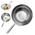 thumbnail image 4 of ZOUBAOQ Stir Fry Pan Wok Stainless Steel Fry Pan Nonstick Hammered Lidless Versatile, 4 of 8