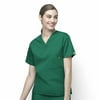 Wink Origins Alpha-Unisex V-Neck Scrub Top, Hunter Green, 2X