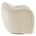 thumbnail image 5 of Swivel Armchair Chair, White, Velvet, Living Room Lounge Cafe Lobby Hospitality Restaurant, Modern Contemporary, HB37312, 5 of 9