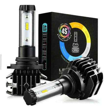JDM ASTAR Newest Version 4S 8000 Lumens Extremely Bright DIY 5 Color Temperature High Power 9006 All-in-One Fanless Design LED Headlight Bulbs, Fog Light Bulbs, (Best Headlight Color Temperature)