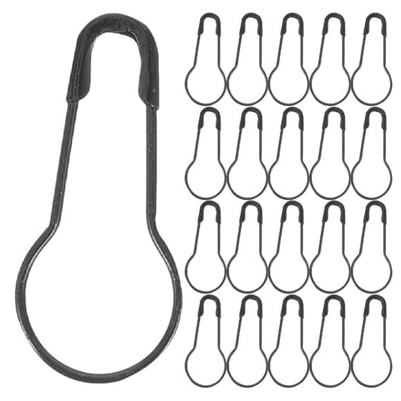 Raindrops 100Pcs Metal Gourd Safety Pins Black Bulb Shape Sewing Accessories for Clothing Tags and Dressmaking