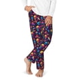 thumbnail image 2 of Susaid colorful Skull Retro Print Soft Teen Sleep Pants, Long Pajama Bottoms with Two Pockets and Elastic Waist, Designed for Ages 5-16-Large, 2 of 6