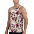 thumbnail image 2 of Easygdp Rose Flowers Men's Tank Top, Sleeveless Muscle T Shirts, Breathable, Quick-Dry, Loose for Gym, Running, Fitness - 3X-Large, 2 of 9
