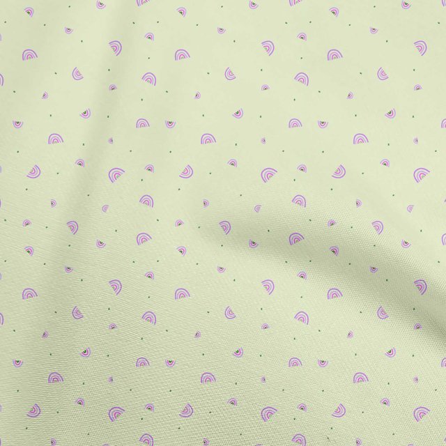 oneOone Georgette Viscose Light Yellow Fabric Kids Rainbow Sewing Craft Projects Fabric Prints By Yard 42 Inch Wide